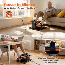 Load image into Gallery viewer, ESL Under Desk Elliptical - Portable Leg Exerciser with Pedal Strap for Seniors, Compact Seated Elliptical with Remote Control, LCD Display Electric Elliptical (New Black Style with 2 Pedal Straps)
