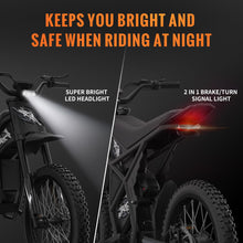 Load image into Gallery viewer, Electric Dirt Bike for Adults 2000W Electric Bike with 1747Wh(48V 18.2AH*2) Removable Batteries 37MPH/85Mile Range (Black1)