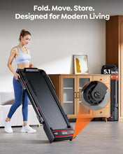 Load image into Gallery viewer, Foldable Walking Pad with 0-15% Auto Incline and Handle Bar - Black Red