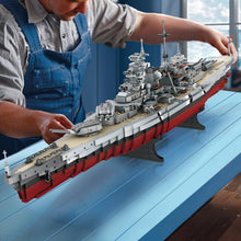 Load image into Gallery viewer, Battleship Bismarck Building Block Set - Large MOC Military World-Bismarck Class Battleship Model, 14+ (2081Pieces)