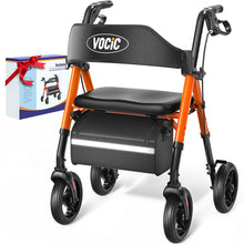 Load image into Gallery viewer, VOCIC Walkers for Seniors, Z21 Rollator Walker with Seat Supports 350lb, 8" Big Wheels for All Terrain, Ergonomic Arc Seat & 6" Ultra Backrest Foldable Walker, Dual Height Adjustment, Lightweight 2025