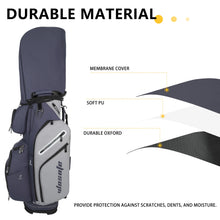 Load image into Gallery viewer, wosofe 14-Way Golf Cart Bag, Waterproof PU Leather, Blue/Grey Tour Style