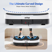 Load image into Gallery viewer, HTM Curved Vibration Plate Exercise Machine, Whole Body Shake Plate with 150W Motor & Resistance Band, 330lbs Weight Capacity, 120 Speeds, Low Noise Vibration Board for Weight Loss, Home Fitness