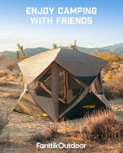 Load image into Gallery viewer, FanttikOutdoor Alpha C4 Ultra Camping Tent 4 Person Pop Up Instant Cabin Setup in 60 Seconds Portable Hub Tent with Rainfly & Windproof for Outdoor Camping & Overlanding, Khaki