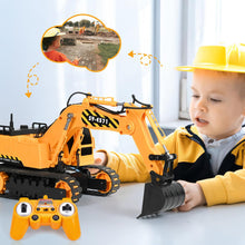 Load image into Gallery viewer, Remote Control Excavator Toy 2 Batteries RC Excavators Sandbox Digger Hydraulic Construction Toys Vehicles