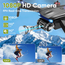Load image into Gallery viewer, Drone with Camera 1080P for Kids, Adults & Beginners, Foldable Mini Drone, RC Quadcopter with 2 Batteries, One Key Takeoff and Landing, 360° Flip, Gesture Control, Toy Gift for Boys, Girls