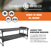 Load image into Gallery viewer, Disc-O-Bed Extra Large Portable Bunk Camping Cots with Carry Bags, Black