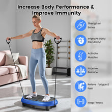 Load image into Gallery viewer, Vibration Plate Exercise Machine, Vibrating Fitness Platform for Lymphatic Drainage, Full Body Shaker Workout Equipment, Bluetooth Power Shaping Vibrate Plate, Board Sport for Home Exercise Gym, Blue