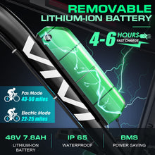 Load image into Gallery viewer, Electric Bike for Adults, Peak 780W Ebike 26" Electric Mountain Bike, 22MPH Adult Electric Bicycles Commuter Ebike with 48V Battery