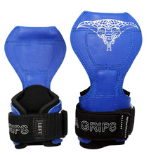 Load image into Gallery viewer, Cobra Grips Weight Lifting Gloves with Adjustable Neoprene Padded Wrist Wraps - (PRO Blue Rubber)