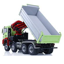 Load image into Gallery viewer, 1/14 RC Hydraulic 3-Ways Dump Crane Truck 8X8 7CH Painted Remote Control Tipper Car Unfinished Body Shell Construction Vehicle