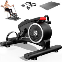 Load image into Gallery viewer, pooboo Under Desk Bike Pedal Exerciser (Black-Silver)
