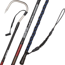 Load image into Gallery viewer, FISHAPPY Fishing Gaff Saltwater Fish Gaff with S316 Stainless Steel Fishing Hook Carbon Fiber Fishing Gaff (Black Blue 4'8'' Gaff - 4'' Hook)