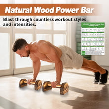 Load image into Gallery viewer, Wooden Parallettes 2 PCS Push Up Stand For Floor Calisthenics Bars Home, Handles Handstand Blocks Beech & Pine Wood Pushup Non-Slip Base Parallel Exercise Equipment For MenTrainers(CARBIDE WOOD)