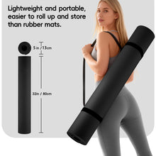 Load image into Gallery viewer, Wimwum Extra Wide Yoga Mat 72" x 32", 11mm Non Slip TPE Exercise Mat with Carrying Strap, Large Workout Mat for Yoga, Pilates, Stretching, HIIT & Home Gym, black