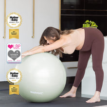 Load image into Gallery viewer, BABYGO Birthing Ball - Pregnancy Yoga Labor & Exercise Ball & Book Set Trimester Targeting, Maternity Physio, Birth & Recovery Plan Included Anti Burst Eco Friendly (Sage, 65cm)