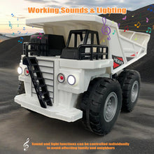 Load image into Gallery viewer, Remote Control Dump Truck Toy for Boys 8-12 Construction Vehicle with Metal Bed 11CH Alloy RC Dump Truck