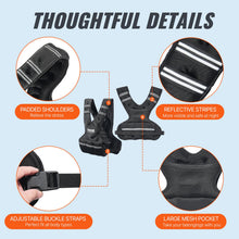 Load image into Gallery viewer, VEVOR Adjustable Weighted Vest, 20-32lb Weight Vest with 6 Ironsand Weights and Reflective Stripe, Body Weight Vest Exercise Set for Men Women, Workout Equipment for Strength Training Running Jogging