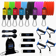 Load image into Gallery viewer, Bodylastics Pro Series Resistance Band Set- 7 Resistance Bands (3-400 Lbs Set Assorted)