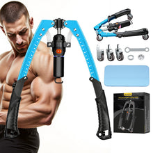 Load image into Gallery viewer, Twister Arm Trainer, 3 in 1 Hydraulic Power Chest Workout Equipment with Ab Roller Wheels and Hooks-Blue