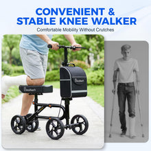 Load image into Gallery viewer, Economy Knee Scooter Steerable Knee Walker for Foot Injuries Compact Crutch Alternative with Dual Braking System (Black)