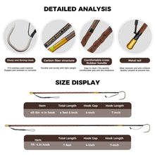 Load image into Gallery viewer, TRHUNTER Carbon Fiber Fishing Gaff Saltwater Fish Gaff with S316 Stainless Steel Fishing Hook (Brown Gaff - 4'8'' - 4'' Hook)