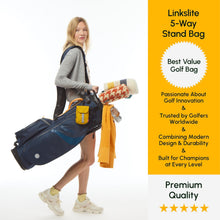 Load image into Gallery viewer, 5-Way Linkslite Waterproof Lightweight Golf Stand Bag (Atlantic Dawn)
