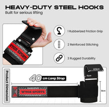 Load image into Gallery viewer, WYOX Weight Lifting Hooks for Deadlift, Pull Ups & Rows β Black