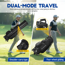 Load image into Gallery viewer, Golf Travel Bag with 360° Swivel Wheels, Retractable Hard Top, Hold 13Clubs