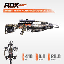 Load image into Gallery viewer, Wicked Ridge by TenPoint RDX 410, Peak XT - 410 FPS - Shorter, Faster & Includes Silent Cocking - with ACUdraw Silent, Pro-View 400 Scope & Three Match 400 Carbon Arrows