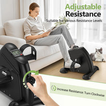 Load image into Gallery viewer, FITKS360 Under Desk Elliptical & Mini Exercise Bike – Seated Electric Leg Exerciser & Magnetic Pedal Machine for Seniors Arms & Legs Workout with Remote, LCD Display & 5 Adjustable Resistance/Speeds