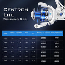 Load image into Gallery viewer, KastKing Centron Lite Spinning Fishing Reels, 1000 Size, White