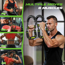 Load image into Gallery viewer, Vanlgs Twister Arm Trainer for Men, Chest Workout Equipment 5-Level Adjustable (40-130lb) with Ergonomic 27° Targets Biceps/Clip/Thigh, Portable Exerciser for Home Gym Travel Fitness, Green