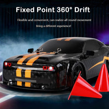 Load image into Gallery viewer, RC Drift Car, 1:14 Remote Control Car, 4WD 30KM/H High Speed RC Racing Car, 2.4GHz Electric Sport Drifting Car with LED Lights, 2 Batteries (Black)