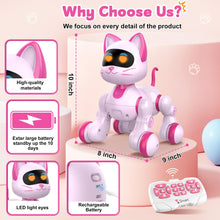 Load image into Gallery viewer, Robot Cat Interactive Toys for Girls: Remote Control Electronic Pink Kitty Pets - Robotic Can Dancing Touch Programmable