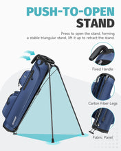 Load image into Gallery viewer, Findway 3 Way Small Golf Bag, Lightweight Pitch and Putt Golf Bag with Stand, Hard Shell Reinforced Base, Par 3 Golf Stand Bag for Extra Storage in a Smaller Size, Golf Gifts for Men and Women