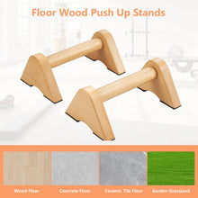 Load image into Gallery viewer, Purife Solid Wood Calisthenics Parallettes Bars Push up Handles 1 Pair, Strength Training Pushup Stands, Parallel Pushup Handstand Bars for Home Gym Workout