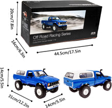 Load image into Gallery viewer, 1/16 RC Rock Crawler 4x4 Truck with 3 Upgraded 1200mah Battery 2.4GHz Remote Control Off-Road Pick-up RTR for Men (Blue)