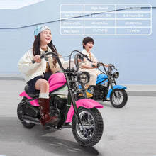 Load image into Gallery viewer, Electric Motorcycle for Kids, 24V Electric Dirt Bike, 2 Speed Max Up to 14 Mph & 60 Minutes Continuous Ride On Toy Motorbike, Pink