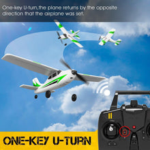 Load image into Gallery viewer, RC Plane Trainer 3CH Remote Control Airplane with Prop Saver, 6-Axis Gyro Stabilizer & 3 Modes to Fly, Hobby (400mm,Green)