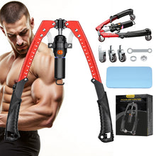 Load image into Gallery viewer, Twister Arm Trainer, 3 in 1 Hydraulic Power Chest Workout Equipment with Ab Roller Wheels and Hook- Red