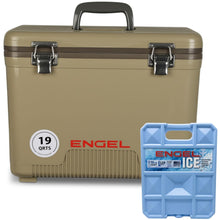 Load image into Gallery viewer, Engel UC19 19qt Leak-Proof, Air Tight, Drybox Cooler and 32°F Cooler Packs for Boating, Camping, Fishing, Hiking & Food Storage
