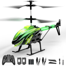 Load image into Gallery viewer, Dwi Dowellin RC Helicopter, Remote Control Helicopter Toy for Kids with 26 Mins Flight(2 Batteries), 8 Light Modes,Easy Control for Boys Girls Age 8-12(Green)