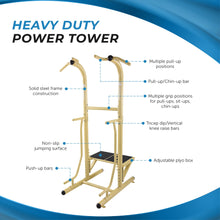 Load image into Gallery viewer, Stamina Strength Training Power Tower Dip Bar - Gold