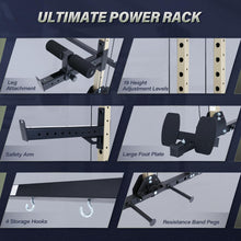 Load image into Gallery viewer, MAJOR FITNESS Drone3 Power Rack, 2500lbs Multi-Function Home Gym Squat Rack with Dual Pulley System, Pull-Up Bar & J-Hooks, Heavy-Duty Steel Frame for Maximum Stability & Strength Training