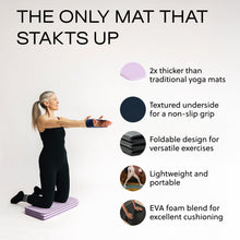 Load image into Gallery viewer, Stakt Foldable Yoga Mat Pro, 2 in 1 with Premium Textured Grip, Non Slip, Folding Exercise and Fitness Mat for Pilates, Strength Training, and High Impact Workouts - Lilac