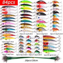 Load image into Gallery viewer, Aorace 84pcs Fishing Lures Set Metal Jigging Spoon Hard Baits Minnow Crankbait VIB Swimbait for Bass Pike Fit Saltwater and Freshwater