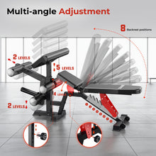 Load image into Gallery viewer, Eryntix Adjustable Workout Bench, 1600LBS Heavy-Duty Weight Bench with Leg Extension/Curl, Preacher Pad, 7-Position Incline/Decline/Flat, ISCC PLUS Certified for Home Gym Full Body Strength Training (Black, M1 Pro)