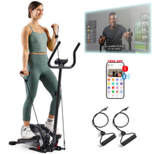 Load image into Gallery viewer, Sunny Health & Fitness Smart Compact Elliptical Cross Trainer with Handlebar - Silver