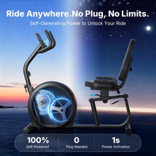 Load image into Gallery viewer, MERACH Recumbent Exercise Bike for Home, Self Powered Stationary Bike for Seniors Adults ,Exclusive Apps